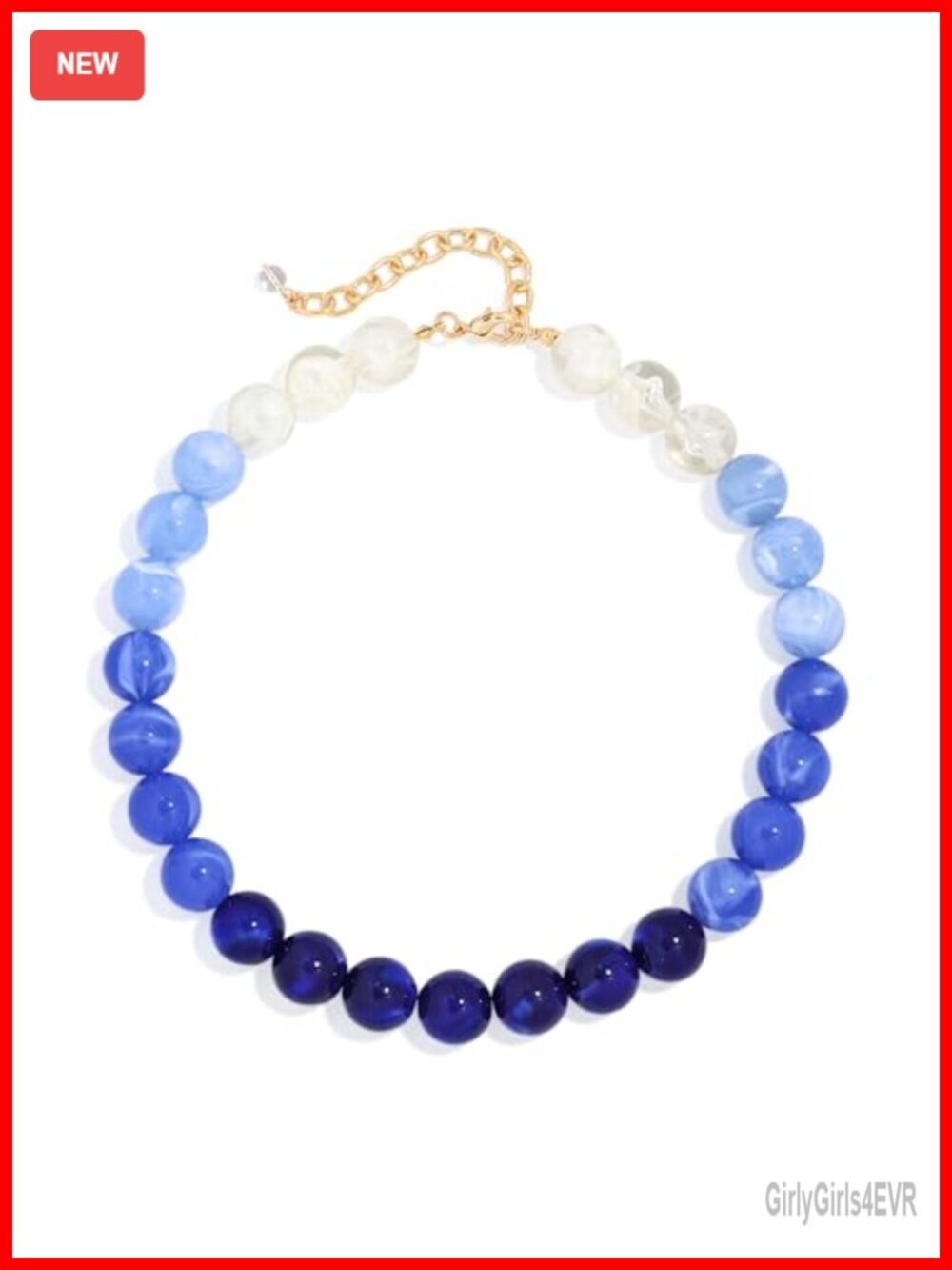 Chunky Resin Beads Choker Necklace Boho Statement Jewelry Summer Nautical Beach